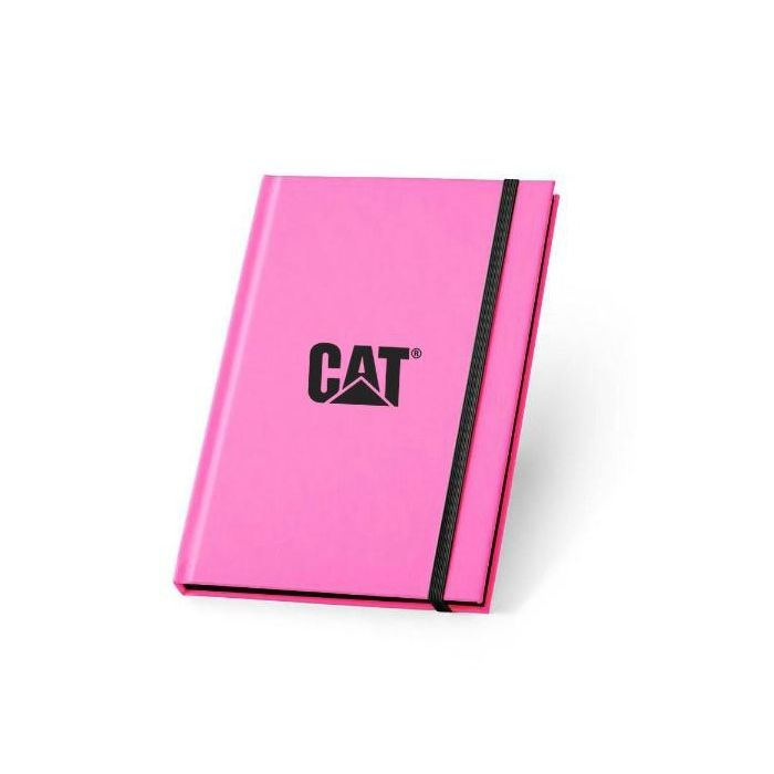 CADERNO A5 EM PU FLUORESCENTE - CAT - ROSA